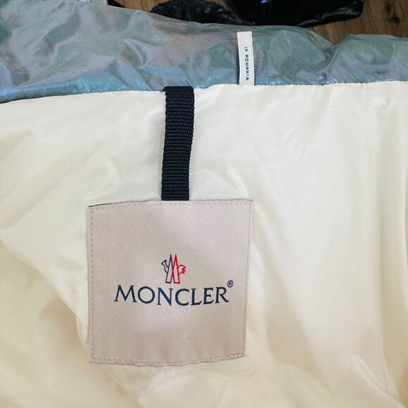 Moncler Blue Down Faucille Gilet Vest High Neck Zip Front Moncler Logo 4 / XL - Picture 8 of 16